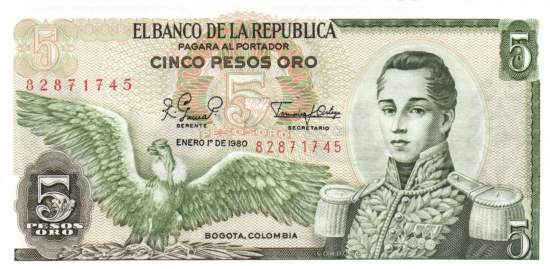 5 Pesos 1.1.1980